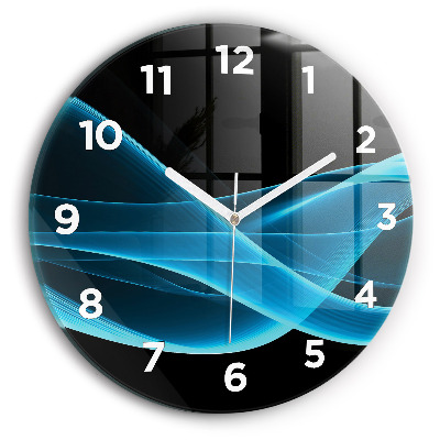 Horloge ronde Abstraction bleue