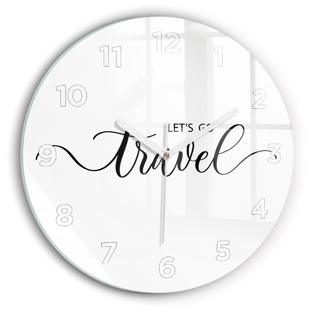Horloge ronde en verre Inscription de voyage