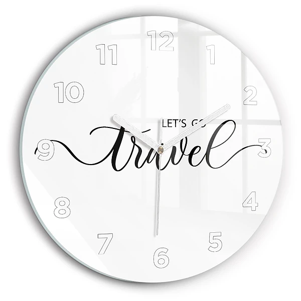 Horloge ronde en verre Inscription de voyage
