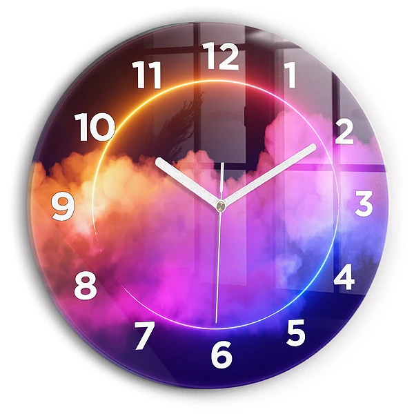 Horloge ronde murale Fumée abstraite en 3D
