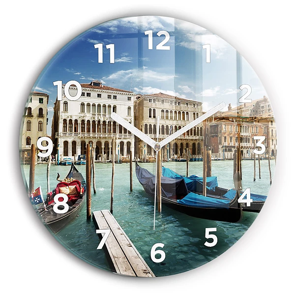 Pendule murale ronde Gondoles Venise Italie