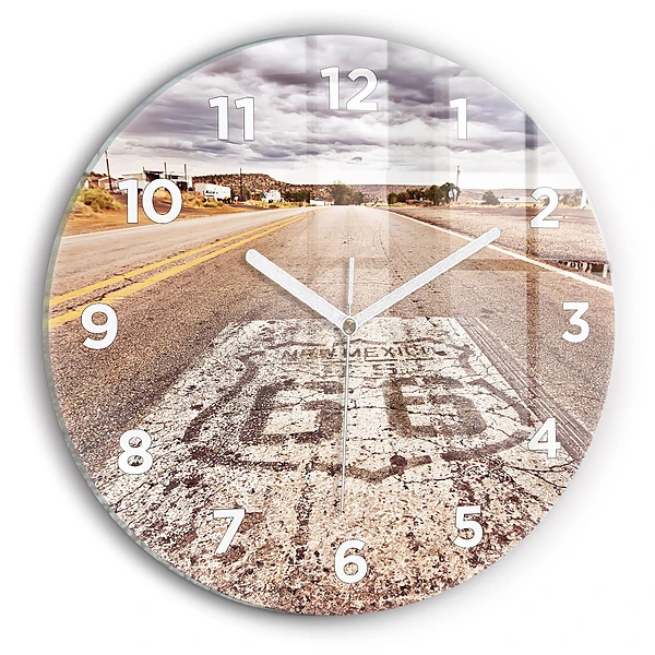 Pendule murale ronde Route 66 USA