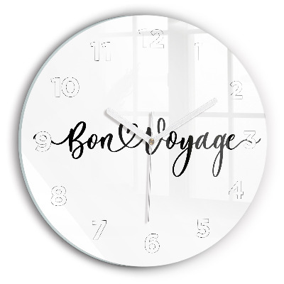 Horloge ronde murale Inscription Bon voyage