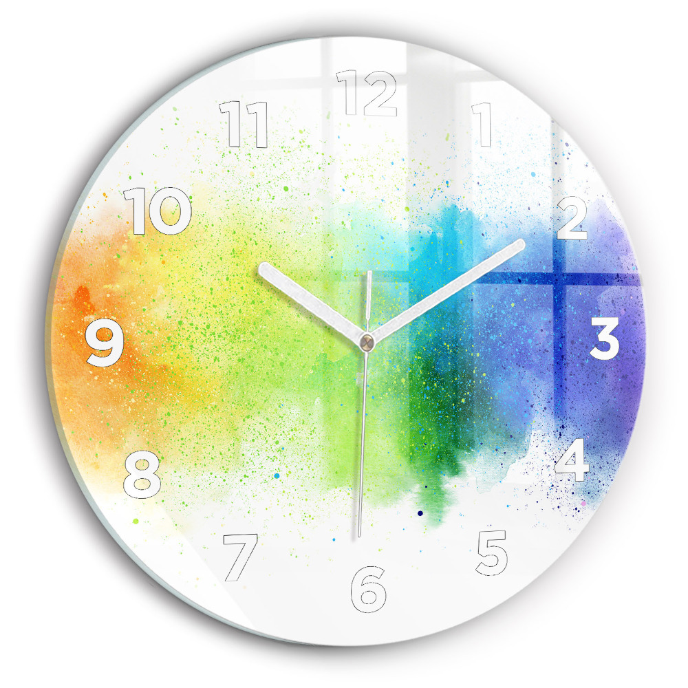 Pendule murale ronde Arc-en-ciel abstrait