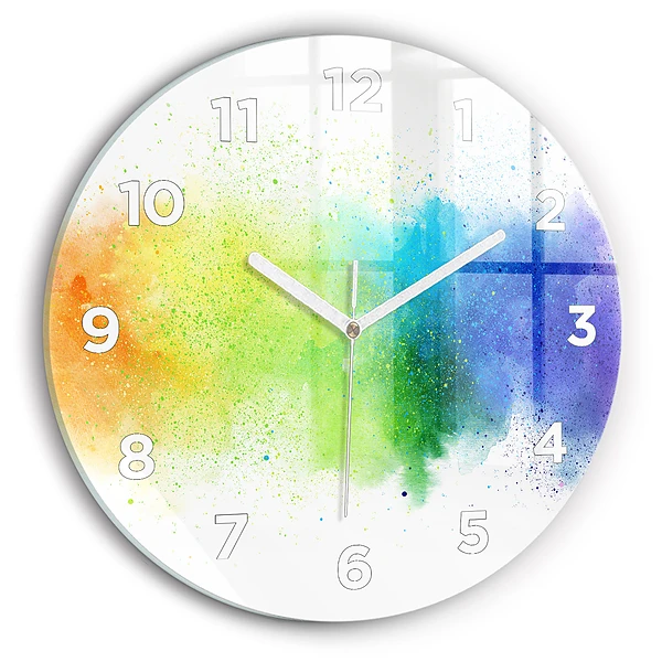 Pendule murale ronde Arc-en-ciel abstrait