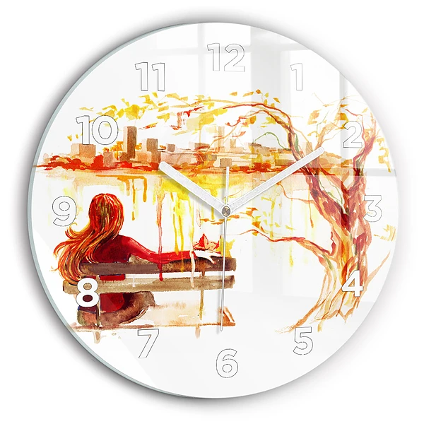 Horloge ronde murale Paysage d'automne