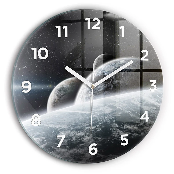 Horloge ronde Cosmos et planètes