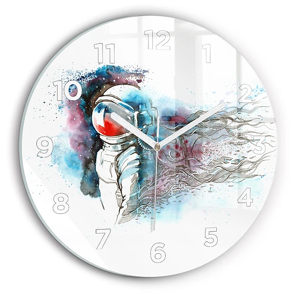 Horloge ronde murale Astronaute abstrait