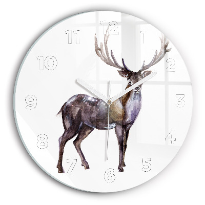 Horloge ronde murale Cerf roi de la forêt
