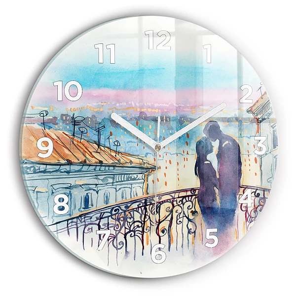 Pendule murale ronde Personnes sur aquarelle
