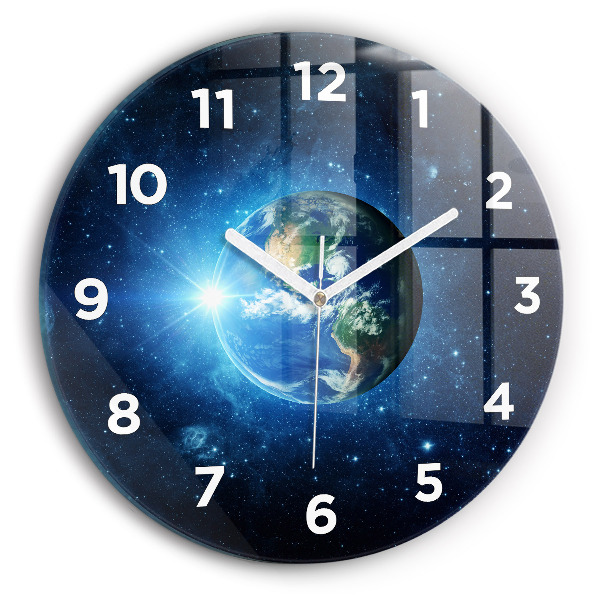 Pendule murale ronde Terre et galaxie - NASA