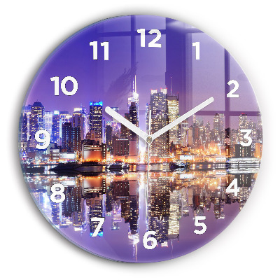 Horloge ronde New York City la nuit