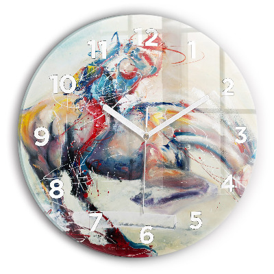 Horloge ronde Illustration de chevaux au galop