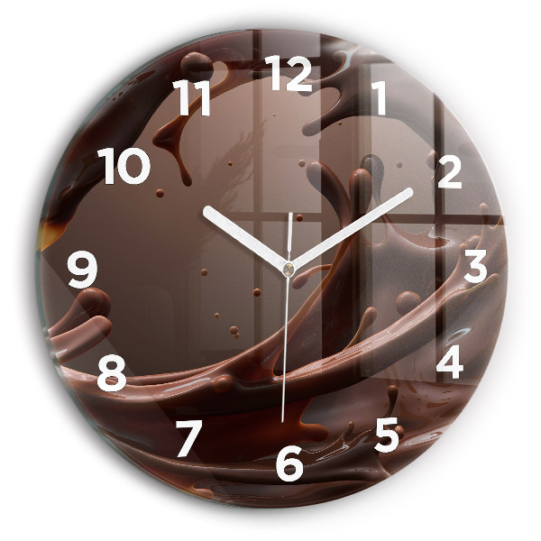 Horloge ronde en verre Vagues de cacao