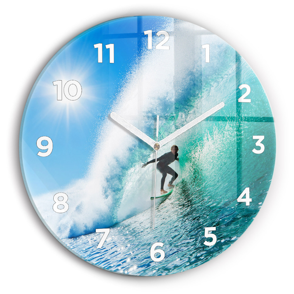 Pendule murale ronde Surf à Hawaï
