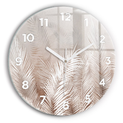 Pendule murale ronde Feuilles tropicales boho
