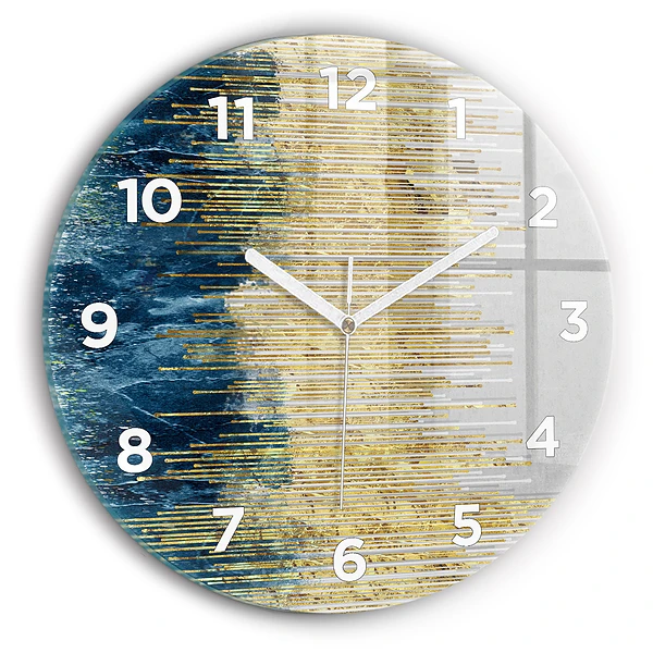 Horloge ronde Motif décoratif et or