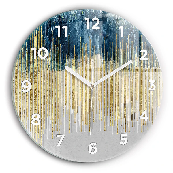Horloge ronde murale Motif décoratif et or