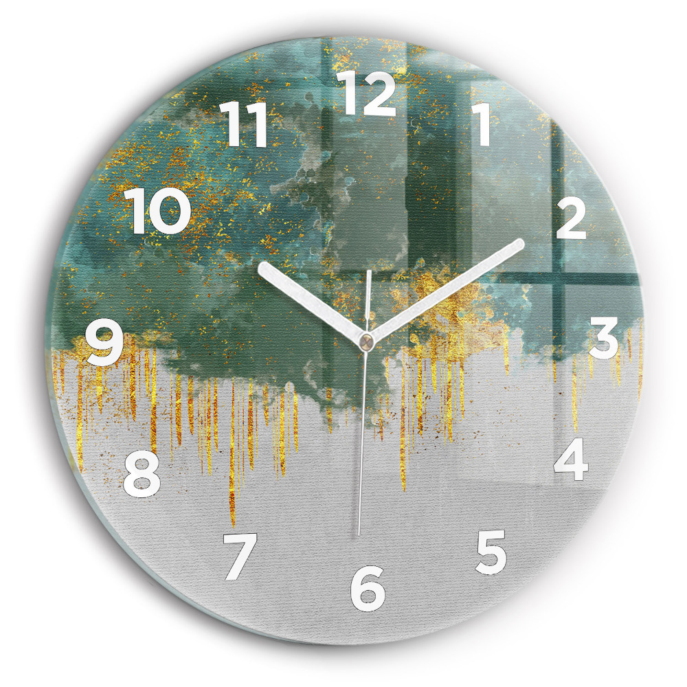 Horloge ronde en verre Motif décoratif