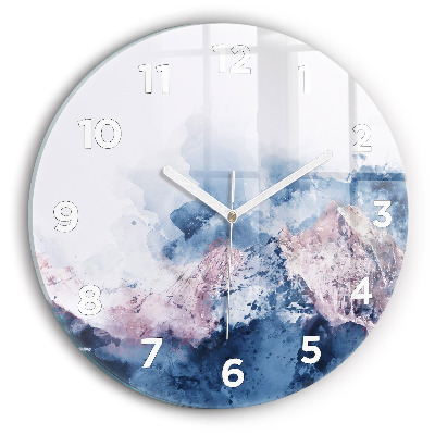 Pendule murale ronde Chaînes de montagnes abstraites