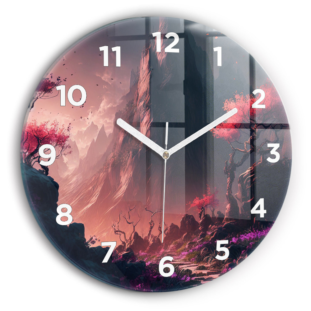 Horloge ronde Forêt et montagnes magiques