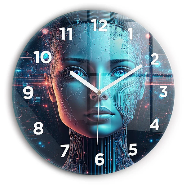 Pendule murale ronde Intelligence artificielle