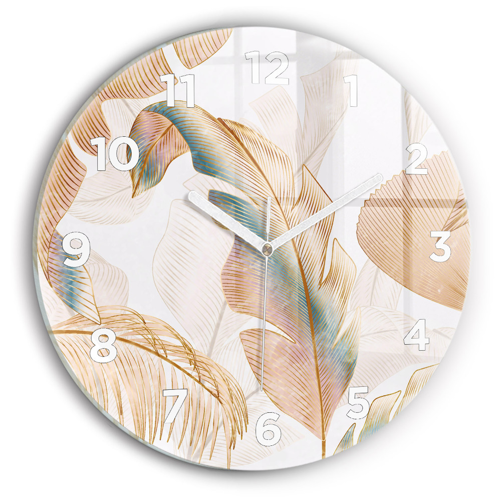 Horloge ronde murale Motif de feuilles de la nature