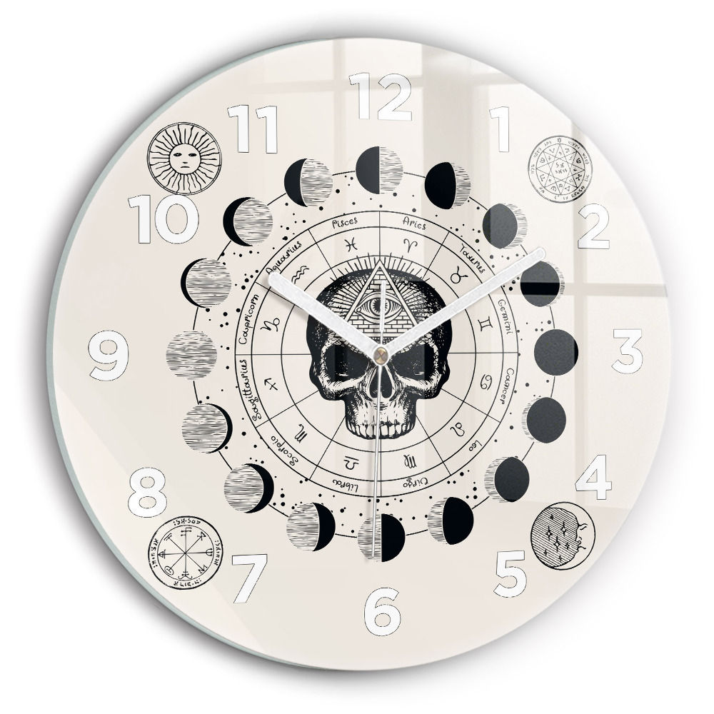 Pendule murale ronde Phases de la lune