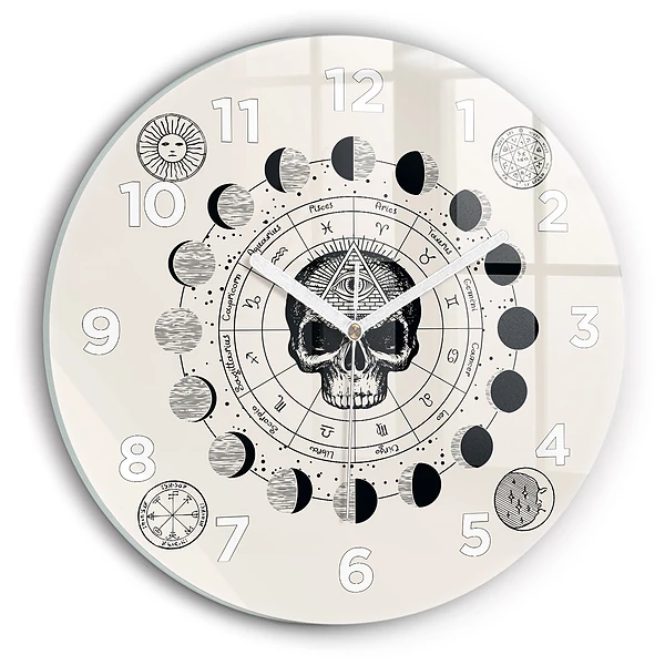 Pendule murale ronde Phases de la lune