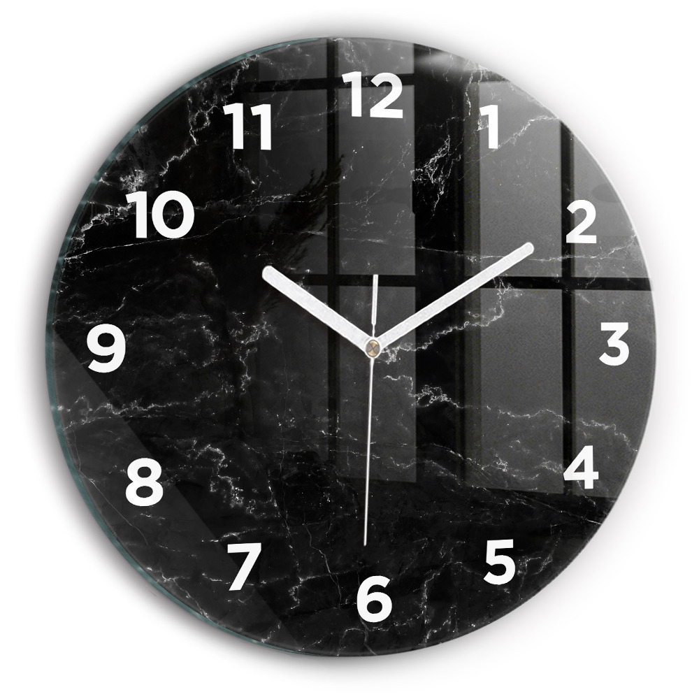 Pendule murale ronde Marbre noir