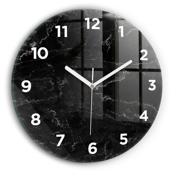 Pendule murale ronde Marbre noir