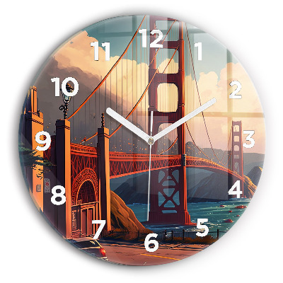 Horloge ronde en verre Pont à San Francisco