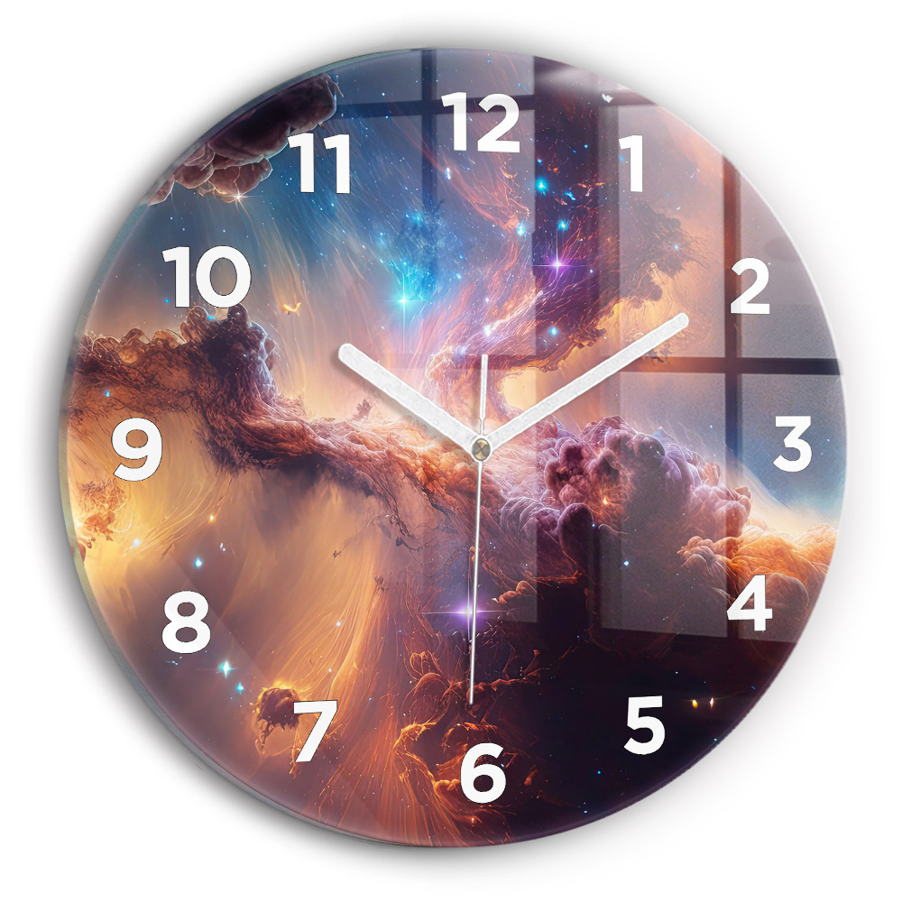 Horloge ronde murale Monde cosmique d'étoiles