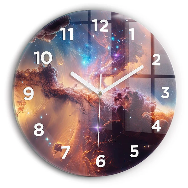 Horloge ronde murale Monde cosmique d'étoiles