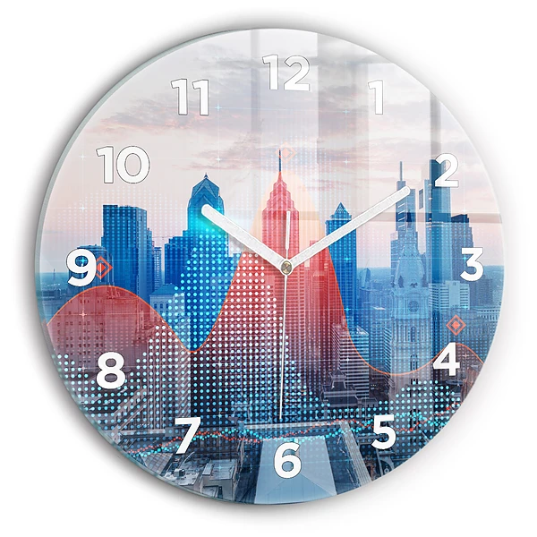 Horloge ronde murale Gratte-ciel à Philadelphie