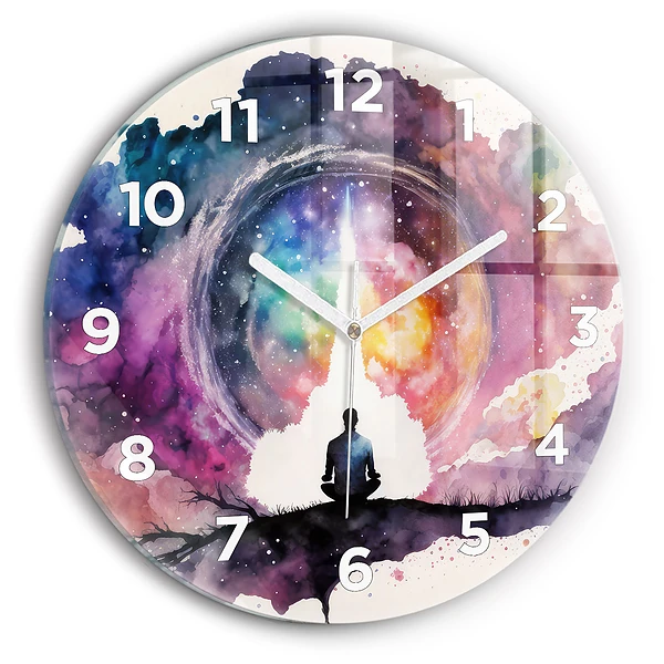 Pendule murale ronde Méditation sur le mode de vie