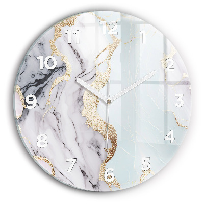 Horloge ronde en verre Marbre pastel