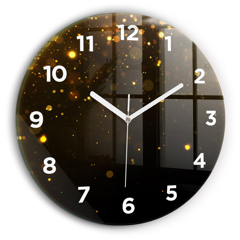 Horloge ronde murale Pollen doré