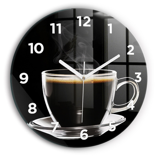 Horloge ronde murale Café noir