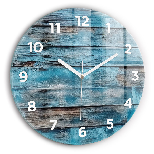 Horloge ronde Planches bleues