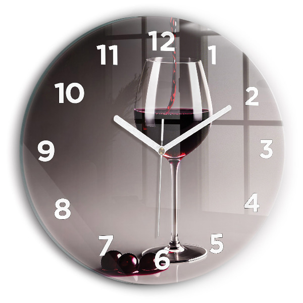 Horloge ronde en verre Lampe de vin rouge