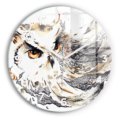 Pendule murale ronde Hibou symbole de sagesse