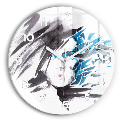 Horloge ronde Visage abstrait d'une femme
