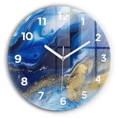 Horloge ronde murale Marbre bleu
