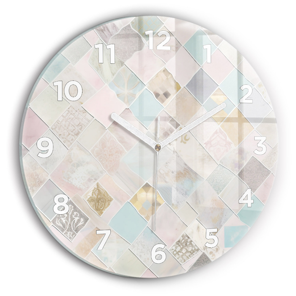 Horloge ronde Tuiles colorées