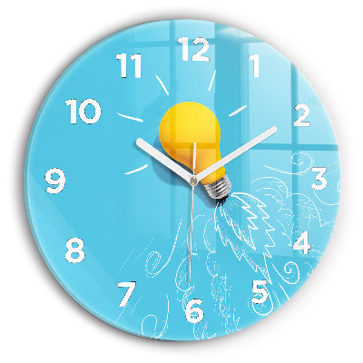 Horloge ronde en verre Dessin d'ampoule