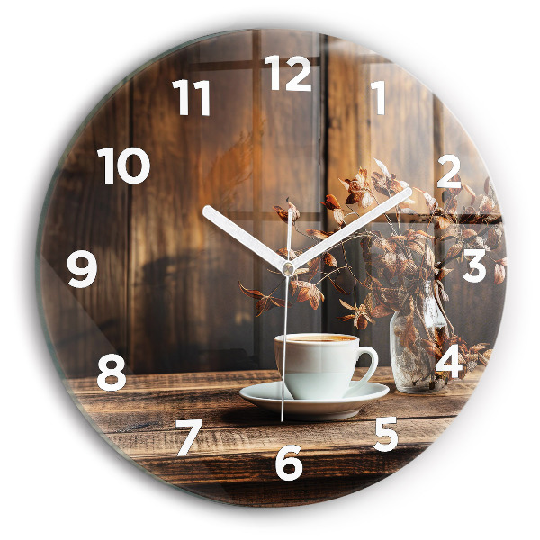 Horloge ronde murale Tasse de café