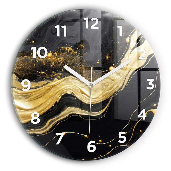 Horloge ronde Marbre doré