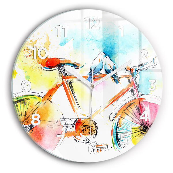 Horloge ronde murale Vélo peint