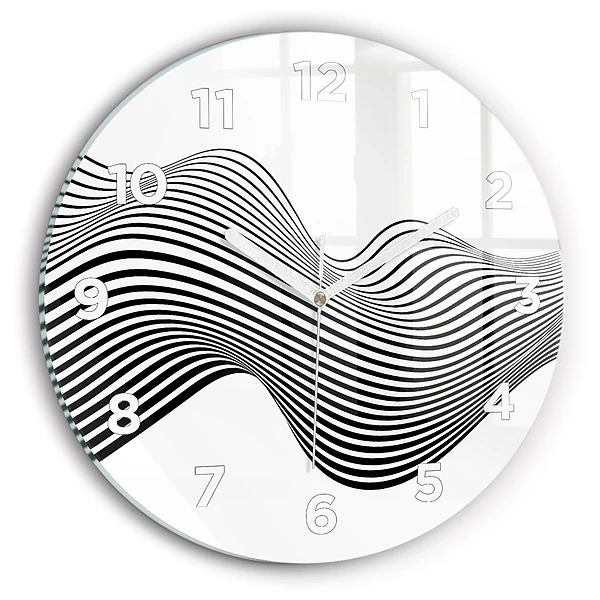 Horloge ronde Art en noir et blanc